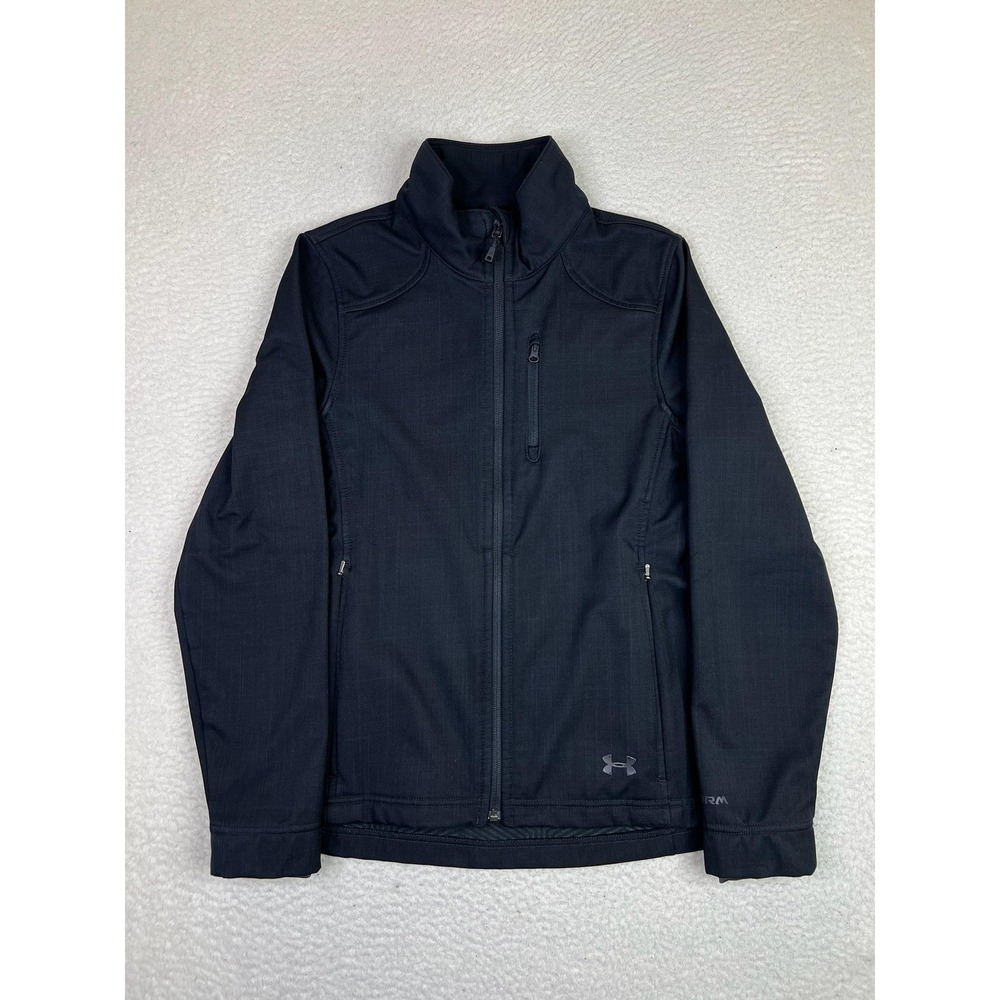 Under Armour UA Storm Softshell Jacket Womens Small Black Full Zip Windbreaker‎